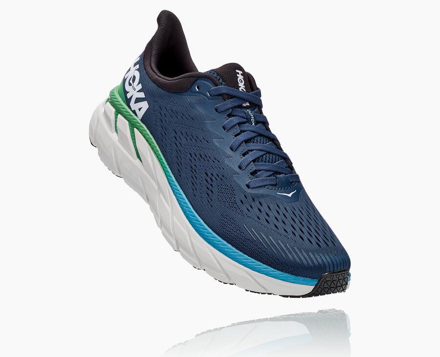 Hoka Mens Running Shoes NZ - Hoka Clifton 7 Navy (RKB748295)